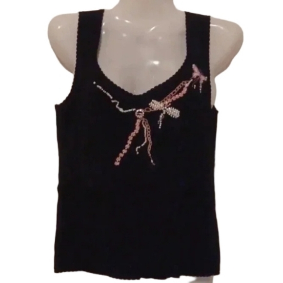 Sydney Easton Tops - sleeveless top with dragonfly embroidery